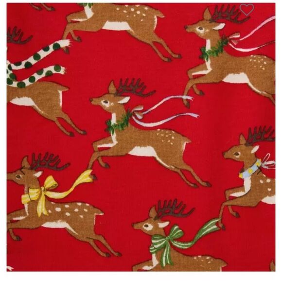 🔥Janie and Jack Red Good Night Pajama In Reindeer Pajama Set Sz 4T New u… - Picture 2 of 3